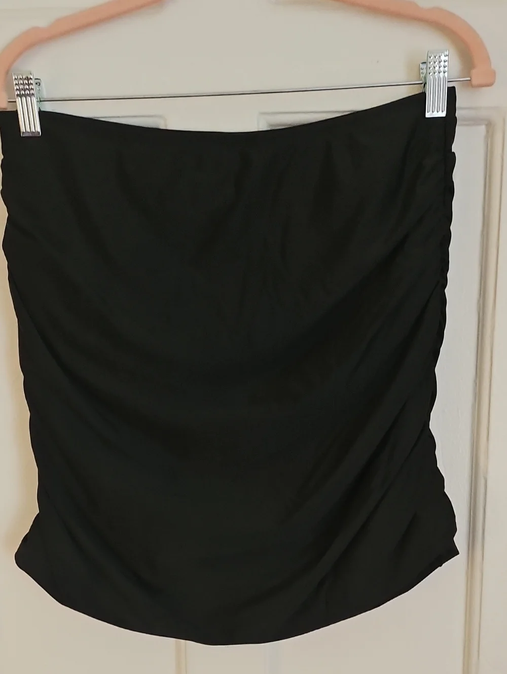 Black Ruched Swim Skirt By FIRPEARL